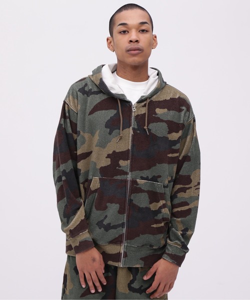 AVIREX（アヴィレックス）の「《直営店限定》PILE CAMO ZIP UP HOODIE