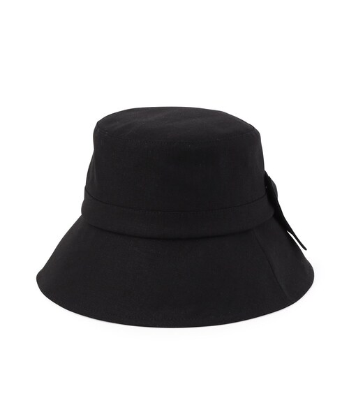 grove（グローブ）の「リボン付きバケットハット【UVカット・サイズ調整・ポケッタブル】（ハット・レディース・ブラック/アイボリー系4/ベージュ系4・00）」の2枚目の写真