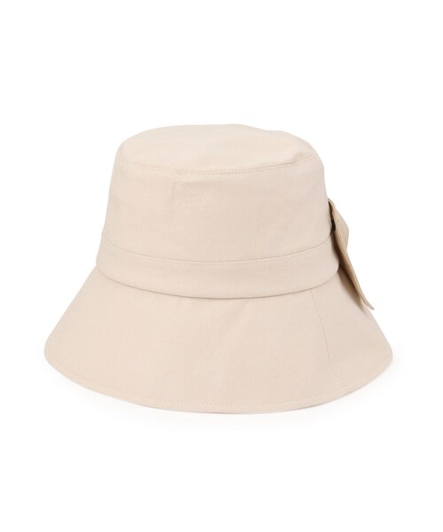 grove（グローブ）の「リボン付きバケットハット【UVカット・サイズ調整・ポケッタブル】（ハット・レディース・ブラック/アイボリー系4/ベージュ系4・00）」の4枚目の写真