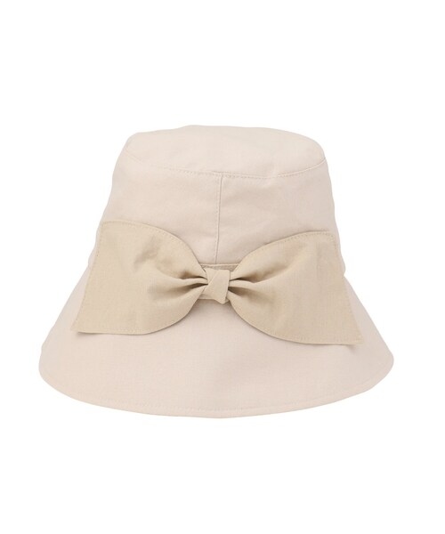 grove（グローブ）の「リボン付きバケットハット【UVカット・サイズ調整・ポケッタブル】（ハット・レディース・ブラック/アイボリー系4/ベージュ系4・00）」の5枚目の写真