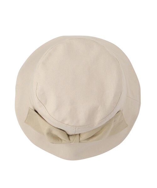 grove（グローブ）の「リボン付きバケットハット【UVカット・サイズ調整・ポケッタブル】（ハット・レディース・ブラック/アイボリー系4/ベージュ系4・00）」の6枚目の写真