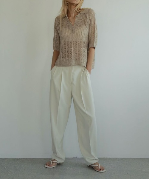 anuke（アンヌーク）の「anuke Mesh Polo Knit メッシュポロニット