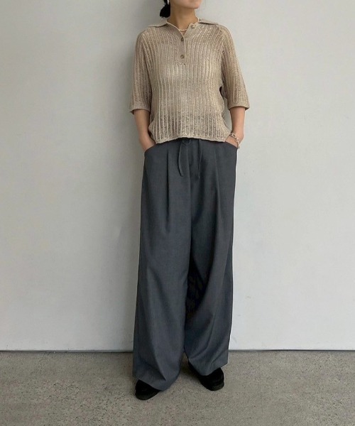 anuke（アンヌーク）の「anuke Mesh Polo Knit メッシュポロニット