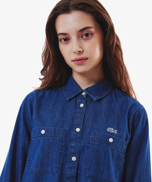 LACOSTE ラコステ ダブルポケットデニムシャツ 34-Sサイズ
