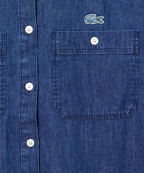 LACOSTE(ラコステ)の「ダブルポケットデニムシャツ(シャツ/ブラウス・レディース・ホワイト/ブルー・36/34/40/38)」の9枚目の写真