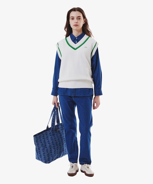 LACOSTE(ラコステ)の「ダブルポケットデニムシャツ(シャツ/ブラウス・レディース・ホワイト/ブルー・36/34/40/38)」の12枚目の写真