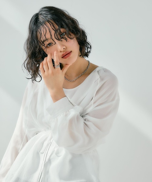 LEPSIM(レプシィム)の「着回しブラウス《2点セット》 242832(シャツ/ブラウス・レディース・オフホワイト/ライトブルー/ブラウン系その他/ブラック/ダークカーキ/ボルドー/グレー・FREE)」の11枚目の写真