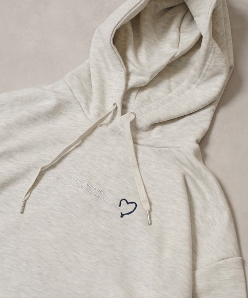 1111clothing(ワンフォークロージング)の「ハート サガラ刺繍 スウェットパーカー【セットアップ 可能】/ Heart Sagara Embroidery Sweatshirt Hoodie(パーカー・レディース・ブラック/チャコールグレー/ネイビー/アッシュ・M/L)」の20枚目の写真