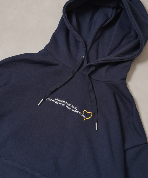 1111clothing(ワンフォークロージング)の「ハート サガラ刺繍 スウェットパーカー【セットアップ 可能】/ Heart Sagara Embroidery Sweatshirt Hoodie(パーカー・レディース・ブラック/チャコールグレー/ネイビー/アッシュ・M/L)」の13枚目の写真