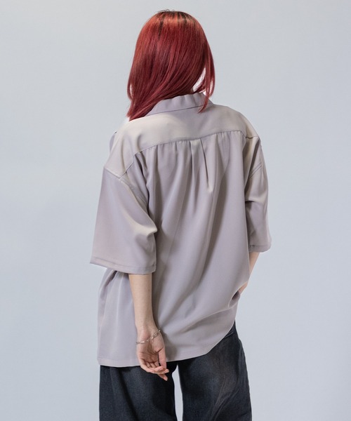 Naive magic(ナイーブマジック)の「【a】〔Naive Magic〕ナチュラルストレッチ ストライプ切替 オープンカラーシャツ(シャツ/ブラウス・メンズ・グレイッシュベージュ/ブラック/ミント/ブルー・LARGE/MEDIUM)」の18枚目の写真