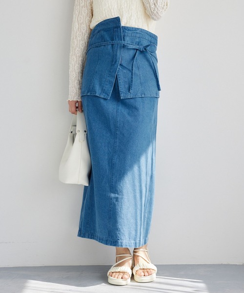 mysty woman（ミスティウーマン）の「コルセットSET2WAYスカート  329028（スカート・レディース・ネイビー/ライトブルー/グレー・FREE）」の6枚目の写真