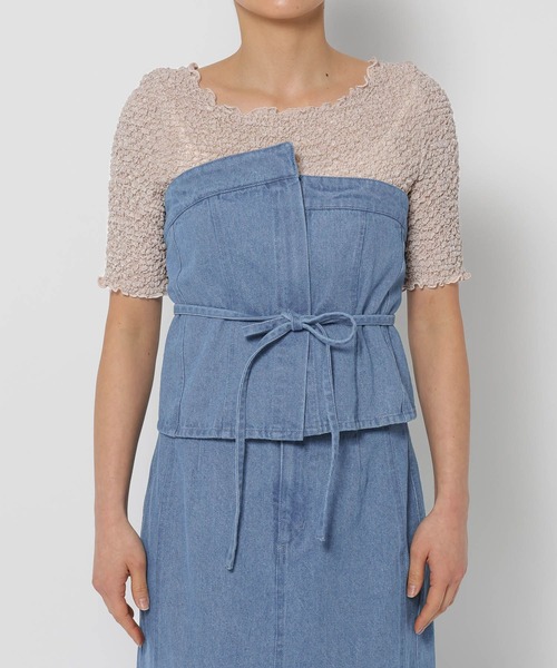 mysty woman（ミスティウーマン）の「コルセットSET2WAYスカート  329028（スカート・レディース・ネイビー/ライトブルー/グレー・FREE）」の15枚目の写真