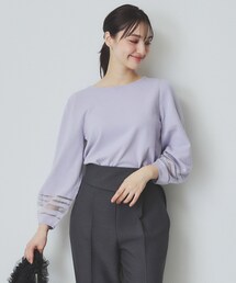 index（インデックス）の「シアーラインパフスリーブニット【UV/洗濯機洗い可】（ニット/セーター）」