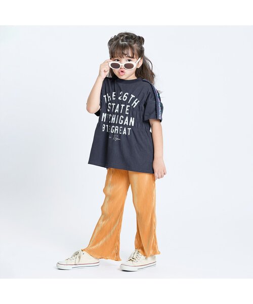 F.O.KIDS（エフオーキッズ）の「【ジュニア対応】Girls シャーリングトップス（Tシャツ/カットソー・キッズ・レッド/ネイビー・120/130/80/90/100/110/140）」の3枚目の写真