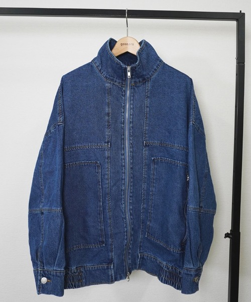 gossara(ゴサラ)の「デニムスタンドブルゾン(ブルゾン・レディース・グレー/ブルー・FREE)」の8枚目の写真