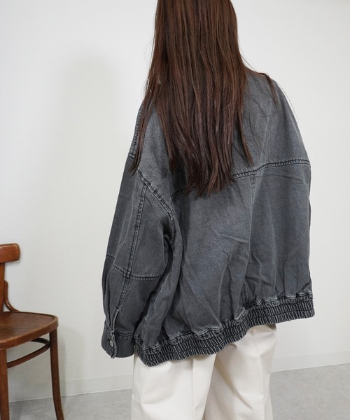 gossara(ゴサラ)の「デニムスタンドブルゾン(ブルゾン・レディース・グレー/ブルー・FREE)」の15枚目の写真