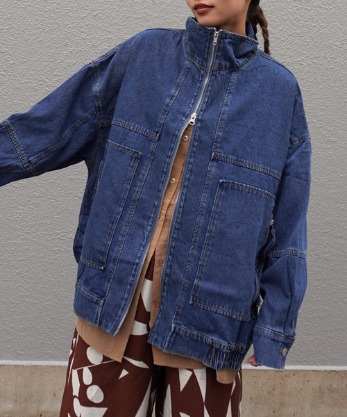 gossara(ゴサラ)の「デニムスタンドブルゾン(ブルゾン・レディース・グレー/ブルー・FREE)」の19枚目の写真