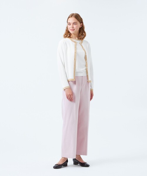 MACKINTOSH PHILOSOPHY（ﾏｯｷﾝﾄｯｼｭ ﾌｨﾛｿﾌｨｰ）の「バイカラートリムクルーネックカーディガン（カーディガン/ボレロ・レディース・オフホワイト/レッド/ダークネイビー/グリーン・38）」の16枚目の写真