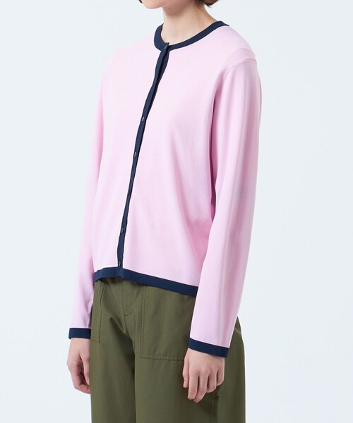 MACKINTOSH PHILOSOPHY（ﾏｯｷﾝﾄｯｼｭ ﾌｨﾛｿﾌｨｰ）の「バイカラートリムクルーネックカーディガン（カーディガン/ボレロ・レディース・オフホワイト/レッド/ダークネイビー/グリーン・38）」の11枚目の写真