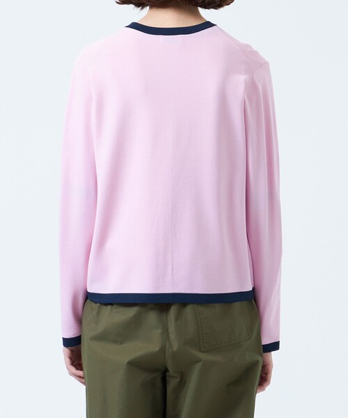 MACKINTOSH PHILOSOPHY（ﾏｯｷﾝﾄｯｼｭ ﾌｨﾛｿﾌｨｰ）の「バイカラートリムクルーネックカーディガン（カーディガン/ボレロ・レディース・オフホワイト/レッド/ダークネイビー/グリーン・38）」の10枚目の写真