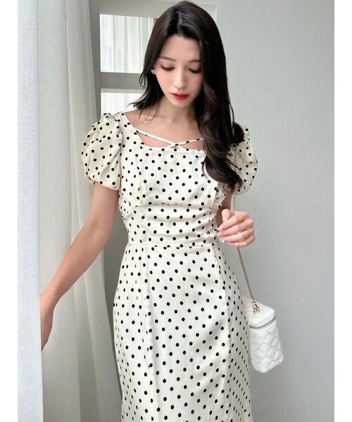 RESEXXY（リゼクシー）の「バブルスリーブマーメイドワンピース（ワンピース・レディース・ホワイト/ピンク/ブラック・SMALL/MEDIUM）」の14枚目の写真