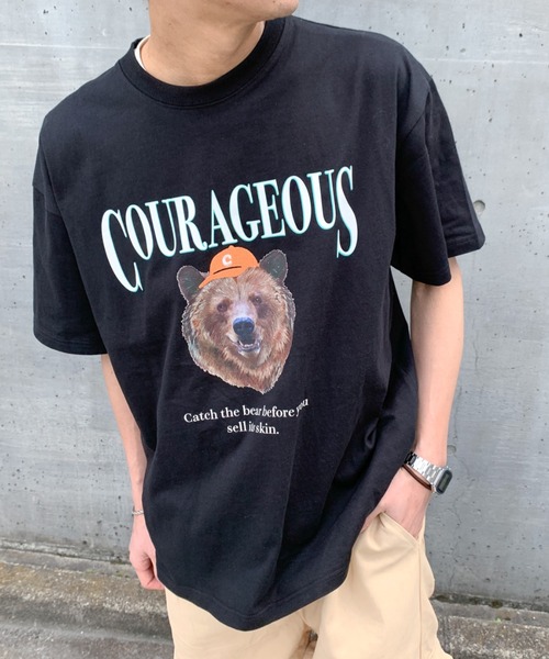 セール】【接触冷感】アニマルロゴプリント刺繍Tシャツ 猫T ヒゲ