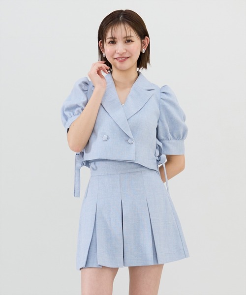 REDYAZEL（レディアゼル）の「【セットアップ可能】ボックスタックショートパンツ（その他パンツ・レディース・ベージュ/ネイビー/サックスブルー・SMALL/MEDIUM）」の3枚目の写真