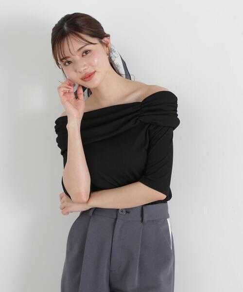 PROPORTION BODY DRESSING（プロポーションボディドレッシング）の「デザインオフショルカットソー / 1215160401（Tシャツ/カットソー・レディース・ホワイト系その他/ブラック/ブルー・FREE）」の15枚目の写真