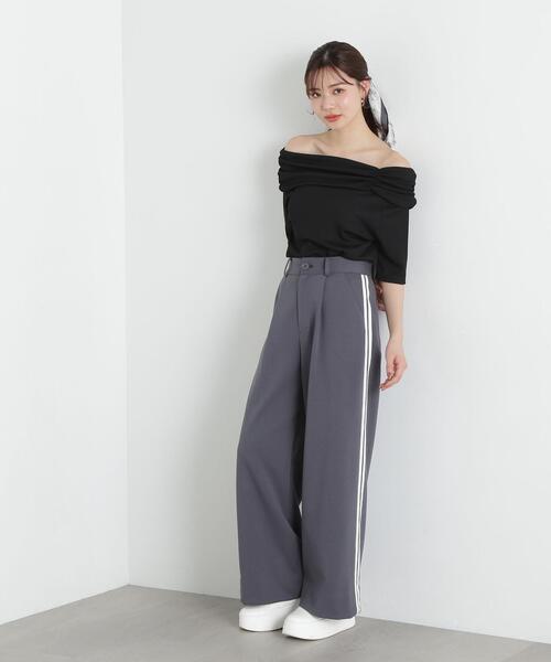 PROPORTION BODY DRESSING（プロポーションボディドレッシング）の「デザインオフショルカットソー / 1215160401（Tシャツ/カットソー・レディース・ホワイト系その他/ブラック/ブルー・FREE）」の16枚目の写真