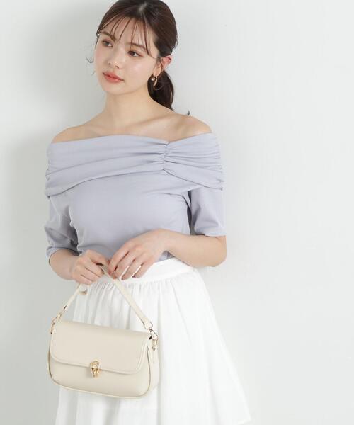 PROPORTION BODY DRESSING（プロポーションボディドレッシング）の「デザインオフショルカットソー / 1215160401（Tシャツ/カットソー・レディース・ホワイト系その他/ブラック/ブルー・FREE）」の3枚目の写真