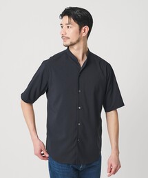 【WEB限定 WARDROBE SMART】ドレープ  バンドカラー スキッパーシャツ