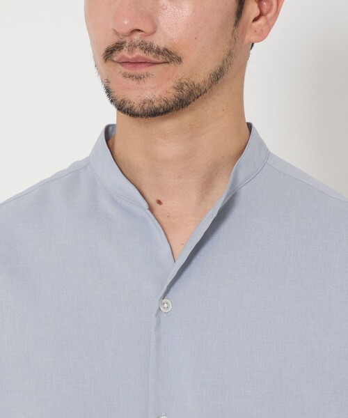 BEAUTY&YOUTH UNITED ARROWS（ビューティーアンドユースユナイテッドアローズ）の「【WEB限定 WARDROBE SMART】ドレープ  バンドカラー スキッパーシャツ（シャツ/ブラウス・メンズ・ブラック/ホワイト/ダークグレー/ロイヤルブルー・S/M/L/XL）」の17枚目の写真