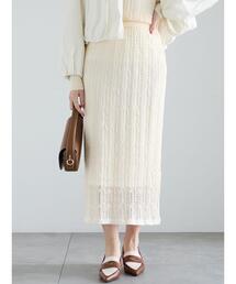 Te chichi | レーシーニットストレートスカート（セットアップ可）《2025spring catalog item》(スカート)