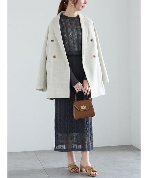 Te chichi（テチチ）の「レーシーニットストレートスカート（セットアップ可）《2025spring catalog item》（スカート・レディース・チャコールグレー/オフホワイト・F）」の6枚目の写真