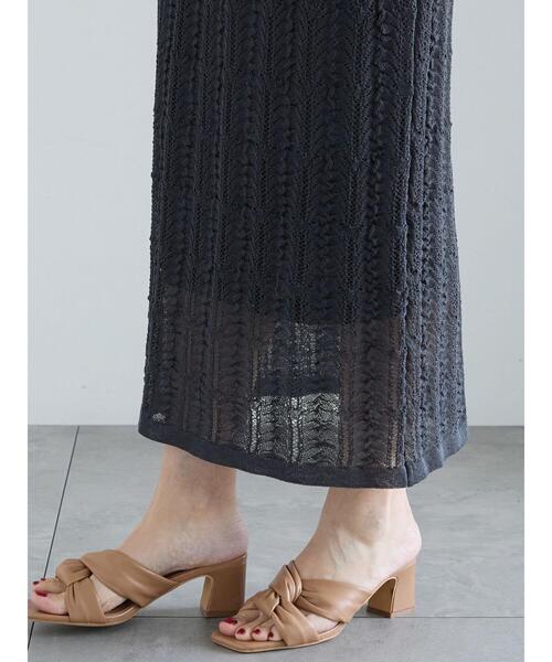 Te chichi（テチチ）の「レーシーニットストレートスカート（セットアップ可）《2025spring catalog item》（スカート・レディース・チャコールグレー/オフホワイト・F）」の12枚目の写真