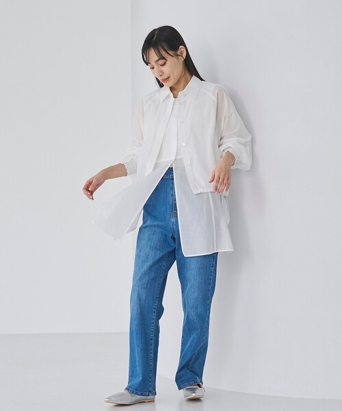 RONEL(ロネル)の「ライトノースリーブチュニックブラウス(シャツ/ブラウス・レディース・コバルトブルー/ブラック/ホワイト・M/S)」の7枚目の写真