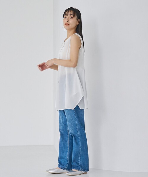 RONEL(ロネル)の「ライトノースリーブチュニックブラウス(シャツ/ブラウス・レディース・コバルトブルー/ブラック/ホワイト・M/S)」の8枚目の写真