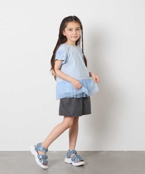 a.v.v（アーヴェヴェ）の「[20-23cm][マジックテープで簡単]軽量厚底スポサン（サンダル・キッズ・ブラック/ダークインディゴブルー・23/22/20/21）」の6枚目の写真