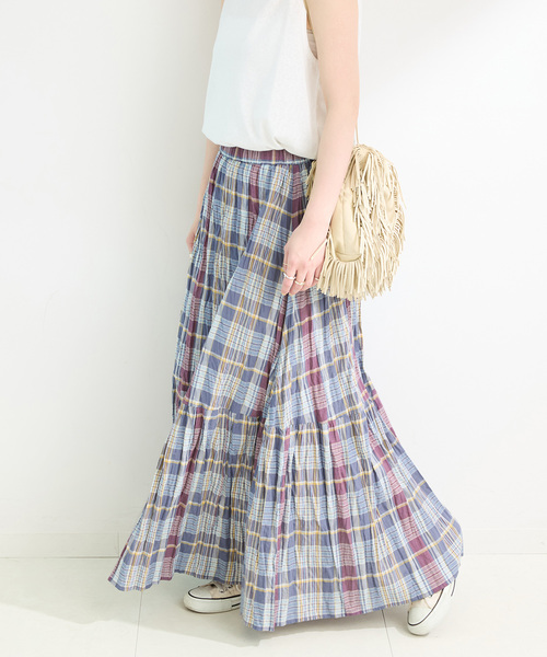 B.C STOCK（ベーセーストック）の「【WEB限定】ウォッシャブル / 先染めチェッククリンクルスカート（スカート・レディース・マルチ/その他6/その他11/その他10・FREE）」の4枚目の写真