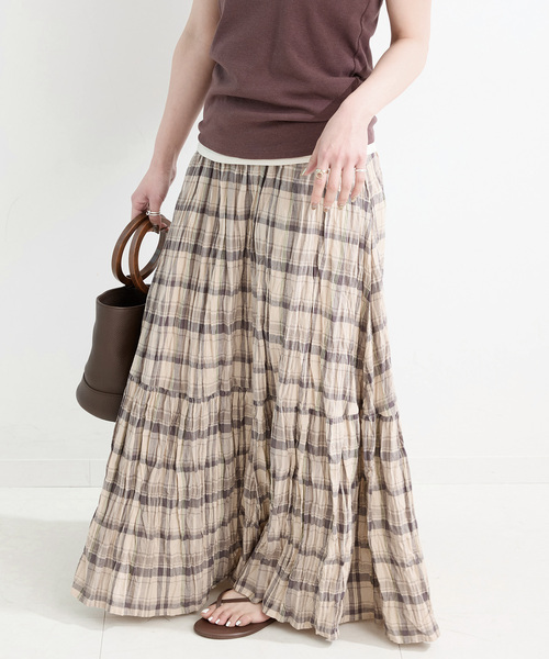 B.C STOCK（ベーセーストック）の「【WEB限定】ウォッシャブル / 先染めチェッククリンクルスカート（スカート・レディース・マルチ/その他6/その他11/その他10・FREE）」の9枚目の写真