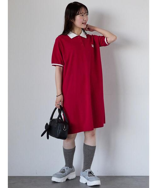 ehka sopo（エヘカソポ）の「ポロミニワンピース（ワンピース・レディース・グリーン/レッド/ネイビー・F）」の3枚目の写真