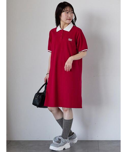 ehka sopo（エヘカソポ）の「ポロミニワンピース（ワンピース・レディース・グリーン/レッド/ネイビー・F）」の17枚目の写真