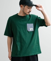 Tシャツ/カットソー（グリーン・カーキ/緑色系・ストライプ柄
