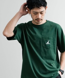 CAPTAIN STAG キャプテンスタッグ オーバーサイズ ポケット付きワンポイントロゴクルーネック半袖Tシャツ