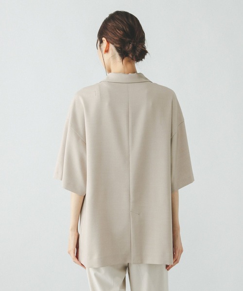 GLOBAL WORK（グローバルワーク）の「お手入れラクラクセットアップ/ジャケット/ 290003（テーラードジャケット・レディース・ベージュ系その他7/ライトベージュ/ブラック・LARGE/MEDIUM）」の9枚目の写真