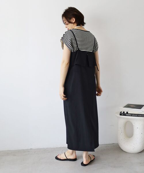 le.coeur blanc(ルクールブラン)の「RNストレッチキャミワンピース(ワンピース・レディース・モカ/ブラック・38)」の19枚目の写真