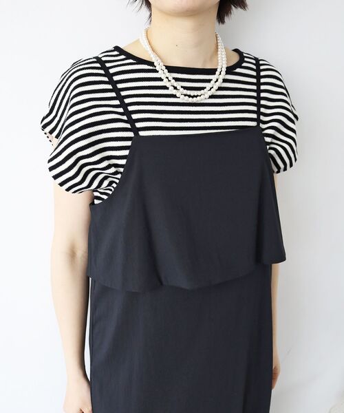 le.coeur blanc(ルクールブラン)の「RNストレッチキャミワンピース(ワンピース・レディース・モカ/ブラック・38)」の13枚目の写真