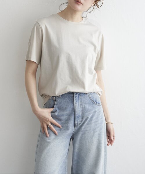 notch.(ノッチ)の「サイロコットンTシャツ(Tシャツ/カットソー・レディース・ネイビー/ベージュ/ホワイト/ブラック・M)」の3枚目の写真