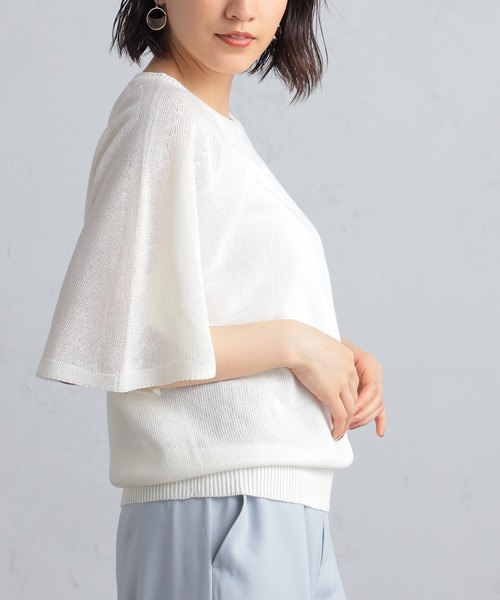 GALLORIA(ギャローリア)の「ケープ風ニットプルオーバー(ニット/セーター・レディース・ライトベージュ/アイボリー/ターコイズブルー・LL/S/M/L)」の4枚目の写真