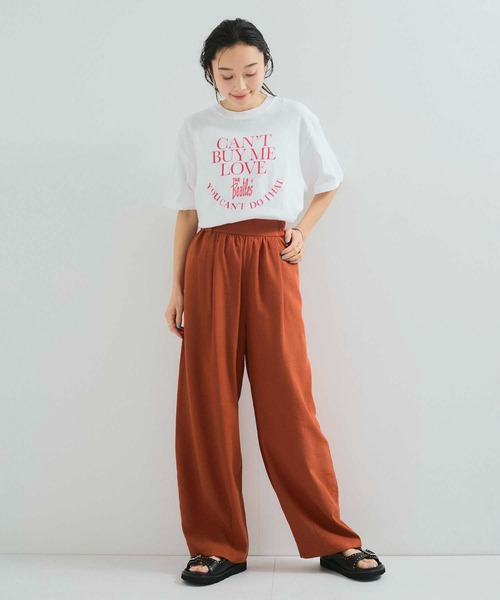 【新品】LE CERCLE par ropé 麻調リラックスワイドパンツ セール】麻調リラックスワイドパンツ（その他パンツ）｜LE